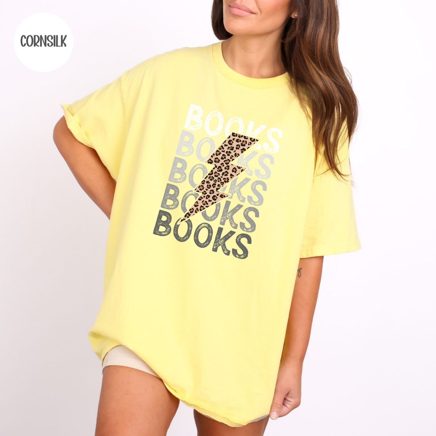 Books Leopard Lightning Bolt T-Shirt