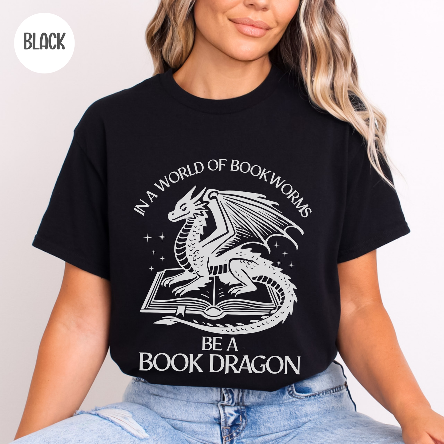In a World of Bookworms be a Book Dragon T-Shirt