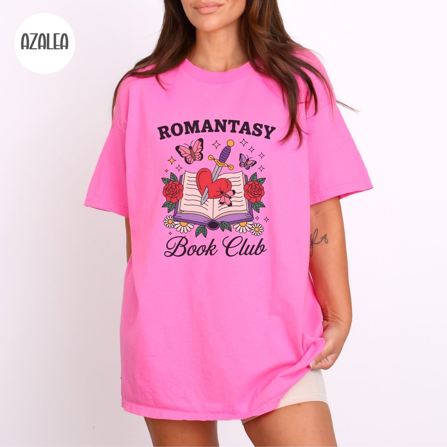 Romantasy Book Club T-Shirt-Stripeypeach