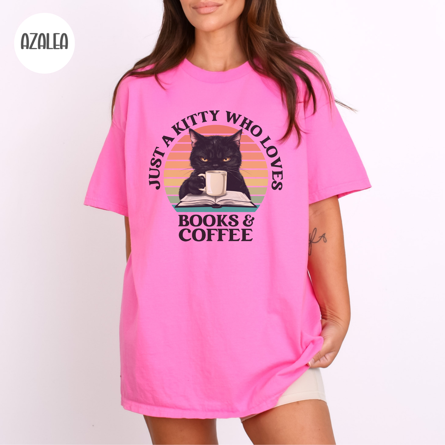 Just a Kitty who Loves Books & Coffee T-Shirt