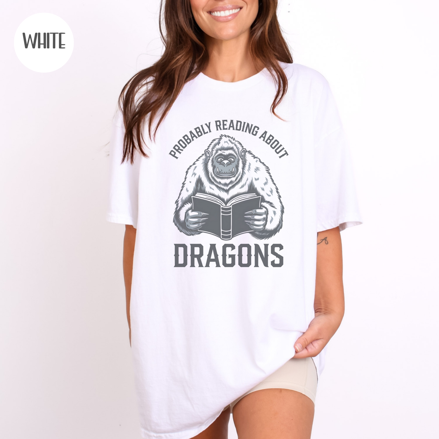 Probably Reading about Dragons Yeti T-Shirt-Stripeypeach