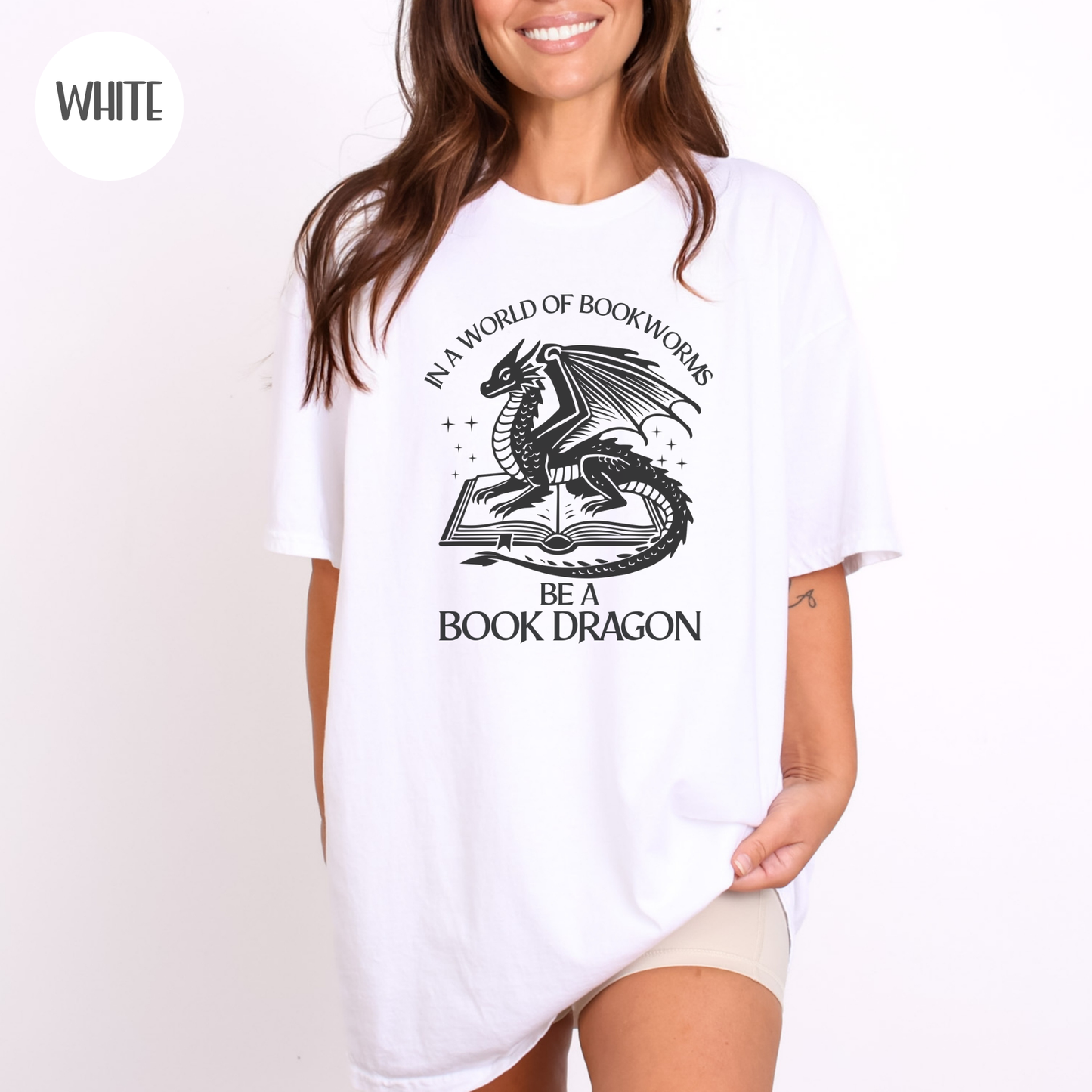 In a World of Bookworms be a Book Dragon T-Shirt