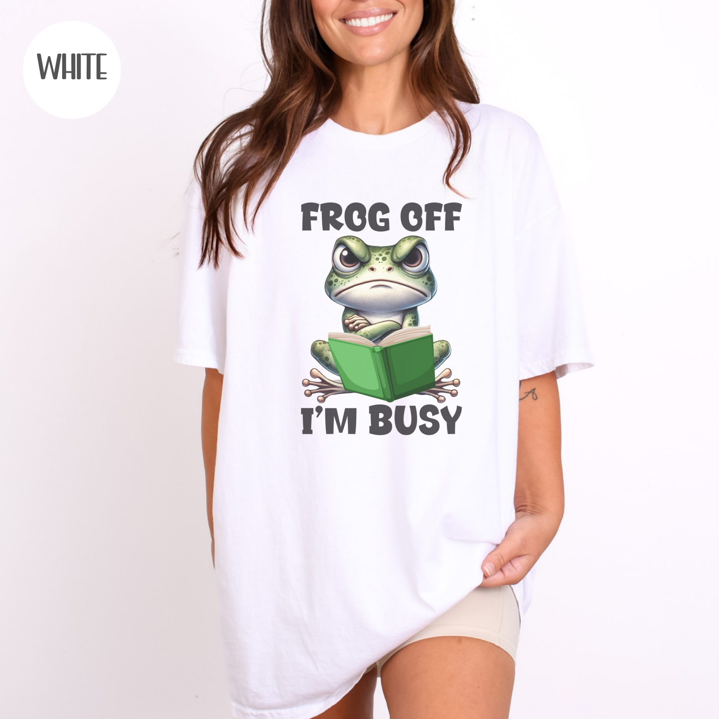 Frog Off I'm Busy T-Shirt-Stripeypeach