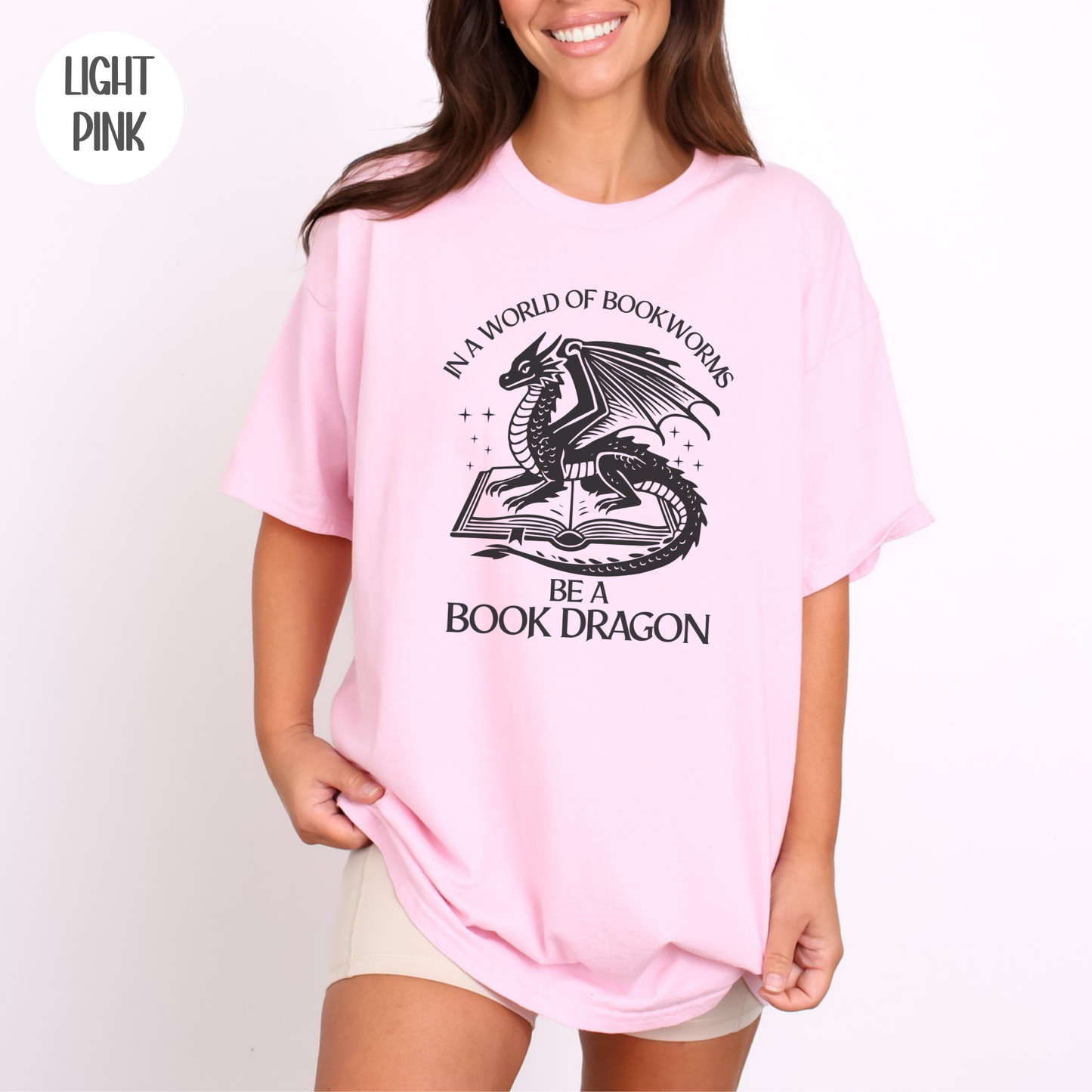 In a World of Bookworms be a Book Dragon T-Shirt