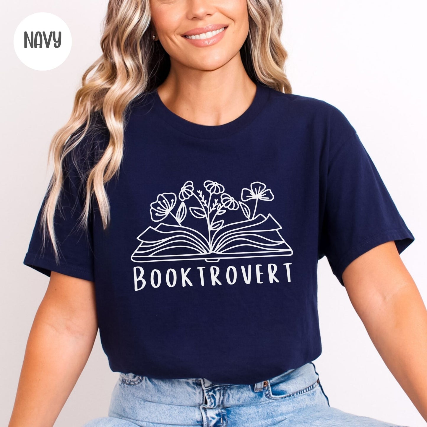 Booktrovert Wildflower T-shirt-Stripeypeach