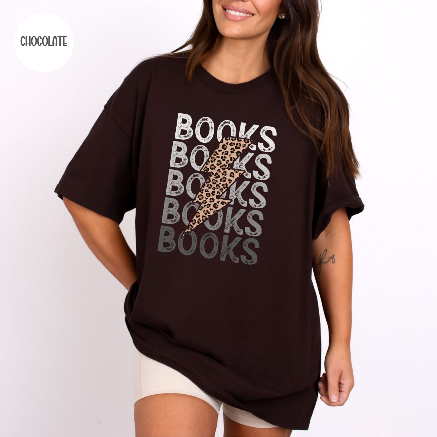 Books Leopard Lightning Bolt T-Shirt
