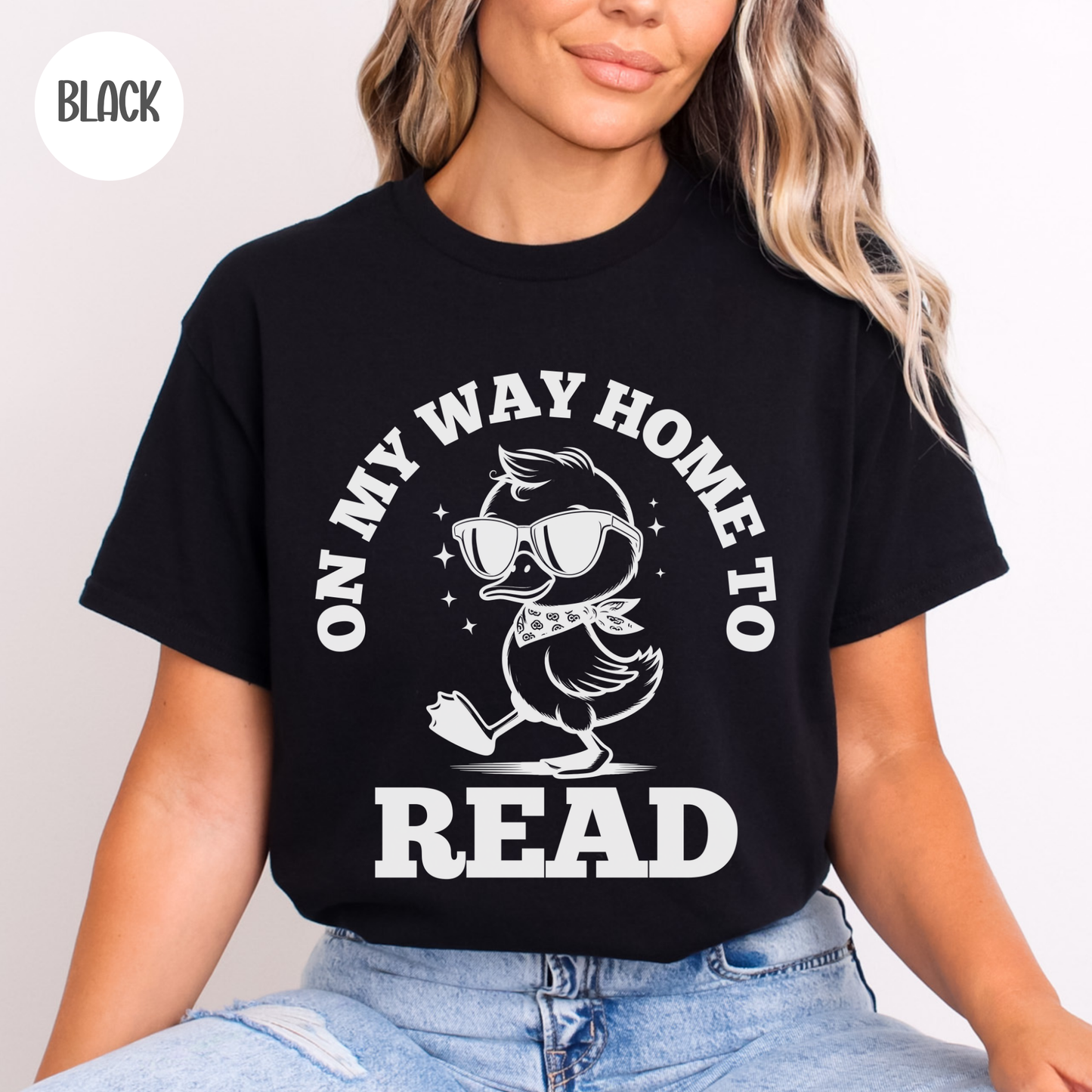 On my Way Home to Read Cool Duck T-Shirt