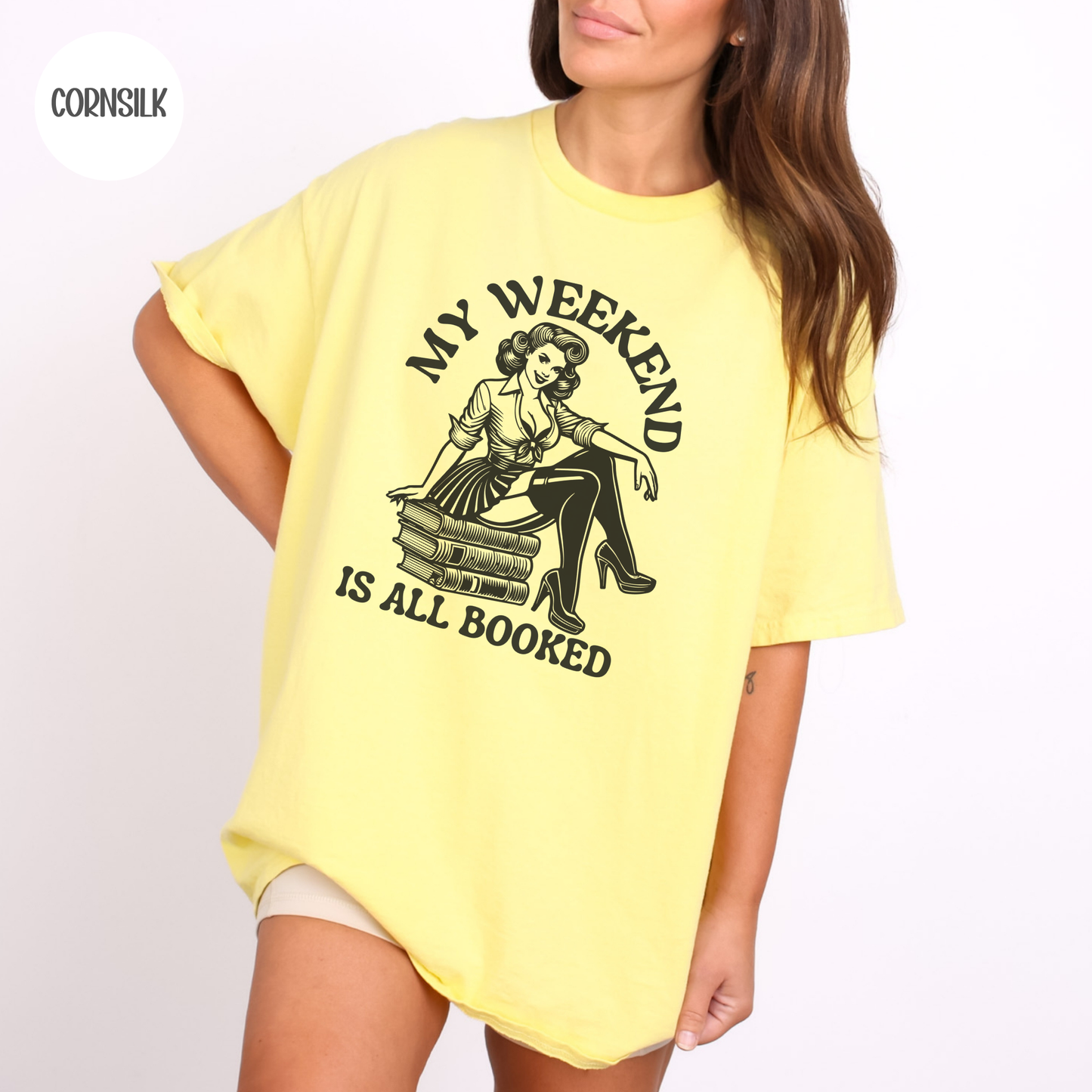 My Weekend is all Booked T-Shirt-Stripeypeach