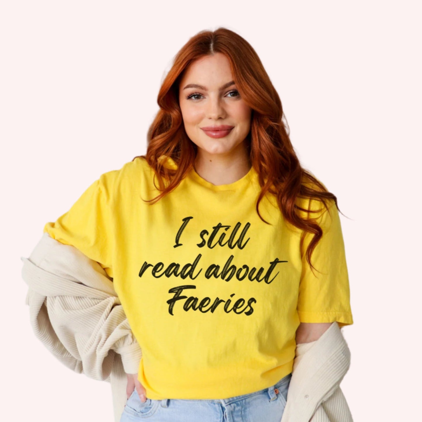 I Still Read about Faeries | Fantasy Book T-Shirt-Stripeypeach