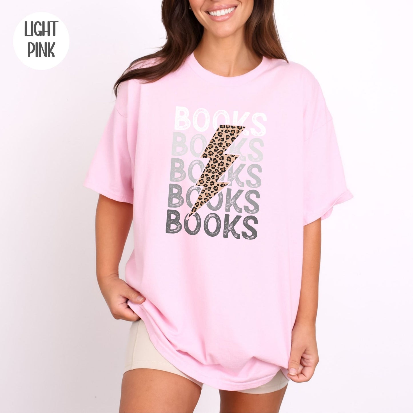 Books Leopard Lightning Bolt T-Shirt