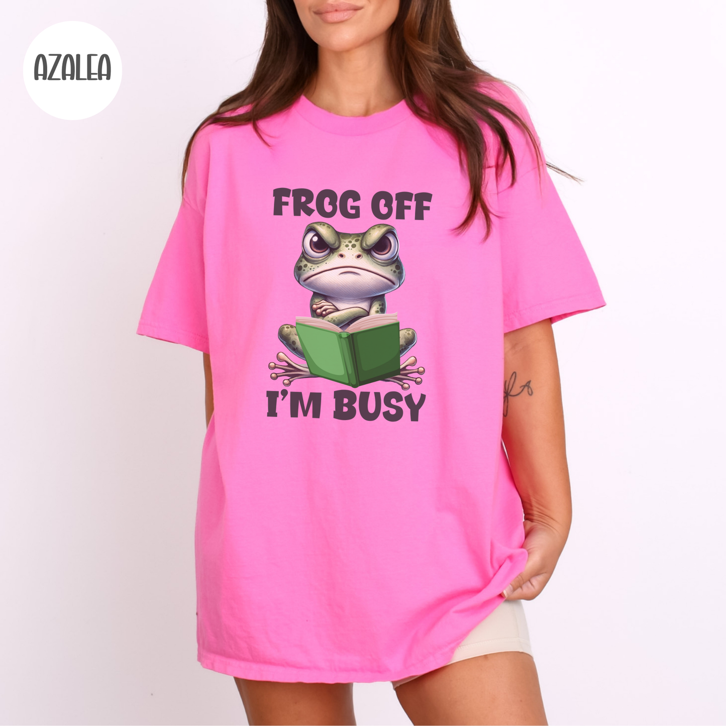 Frog Off I'm Busy T-Shirt-Stripeypeach