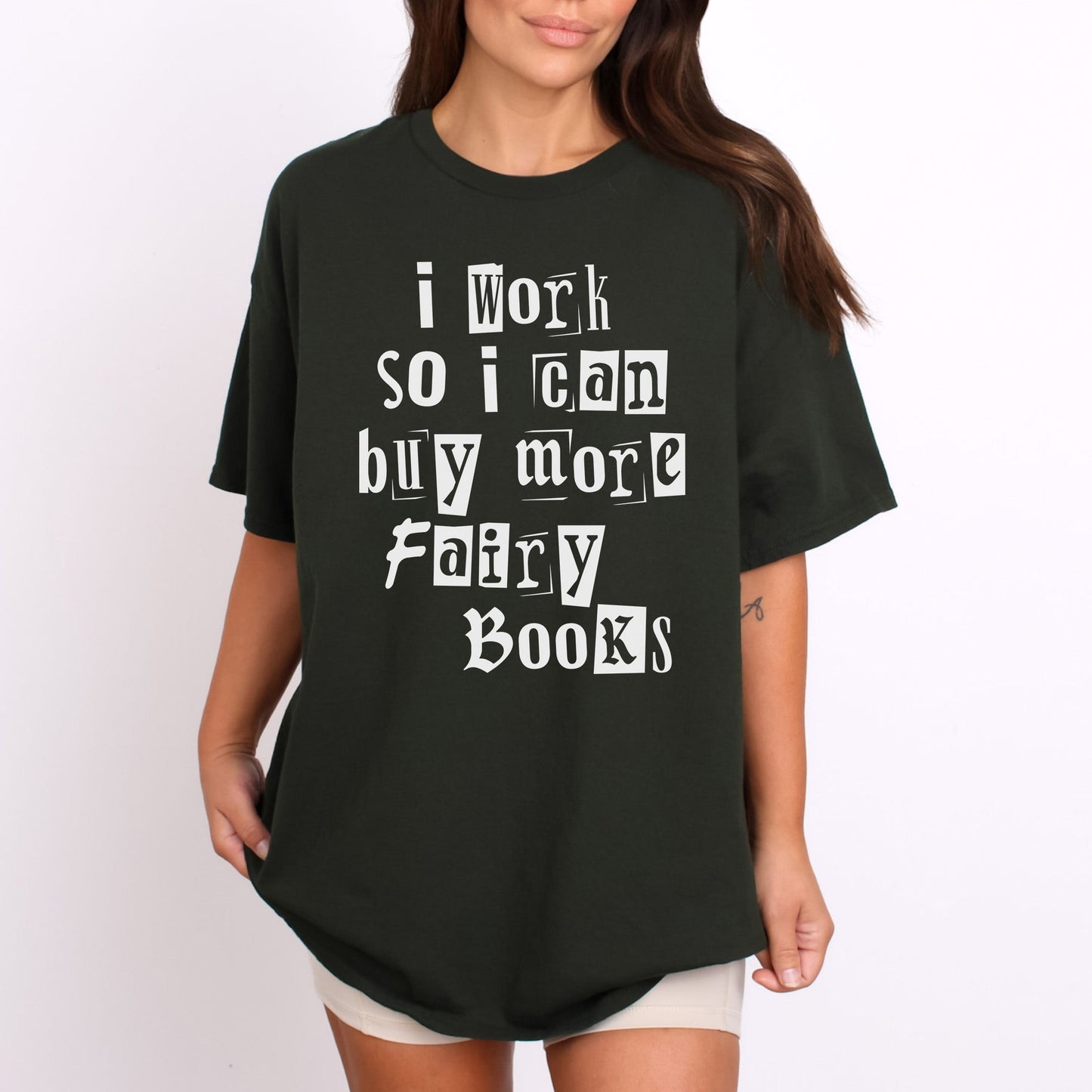I Work So I Can Buy More Fairy Books T-Shirt-Stripeypeach