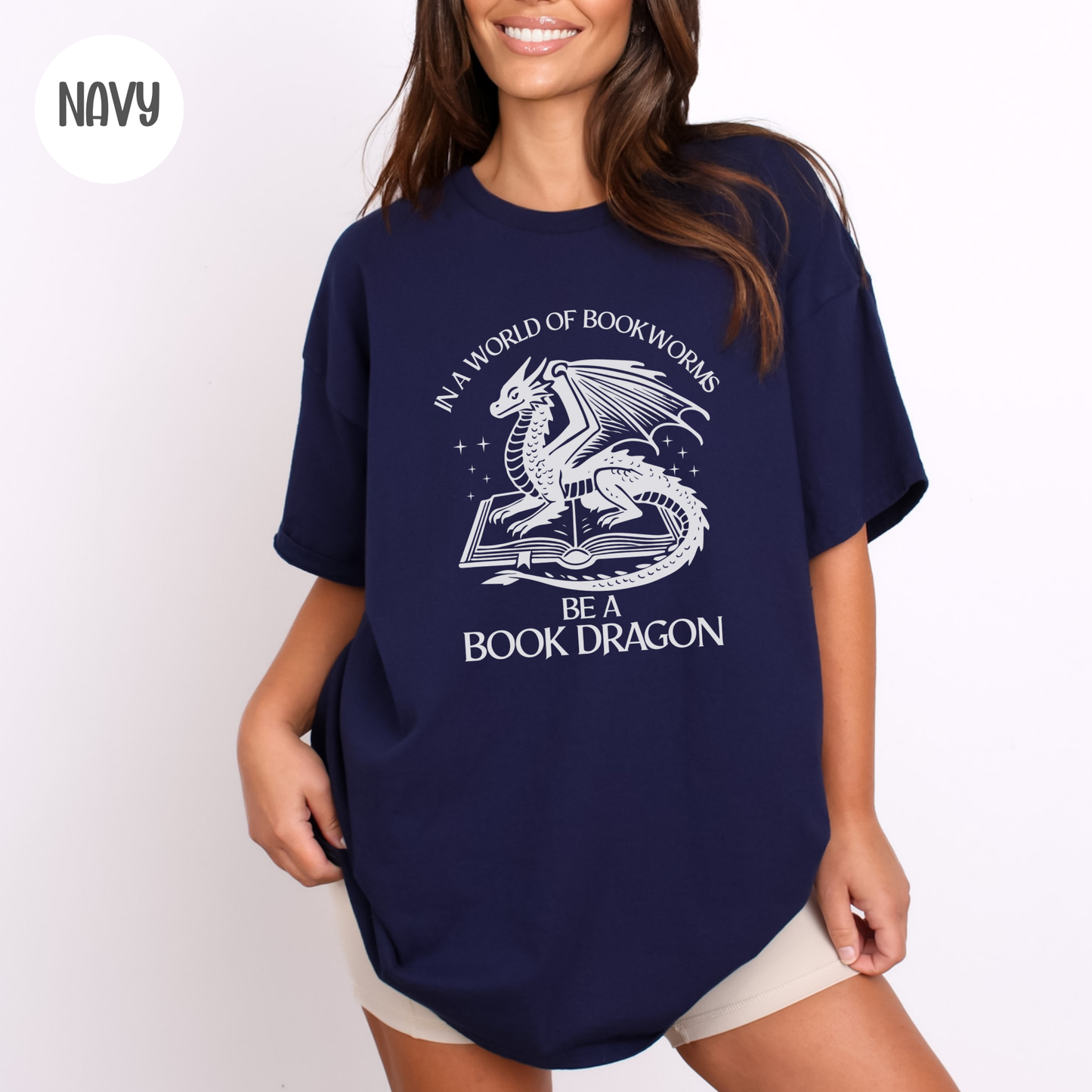 In a World of Bookworms be a Book Dragon T-Shirt