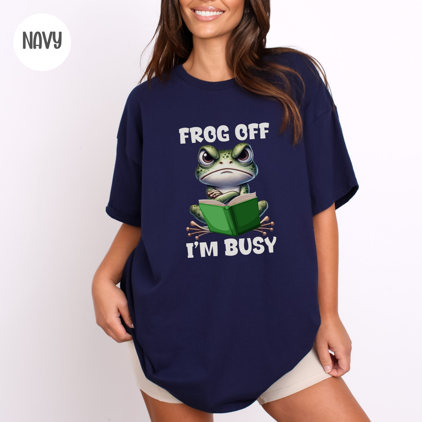 Frog Off I'm Busy T-Shirt-Stripeypeach