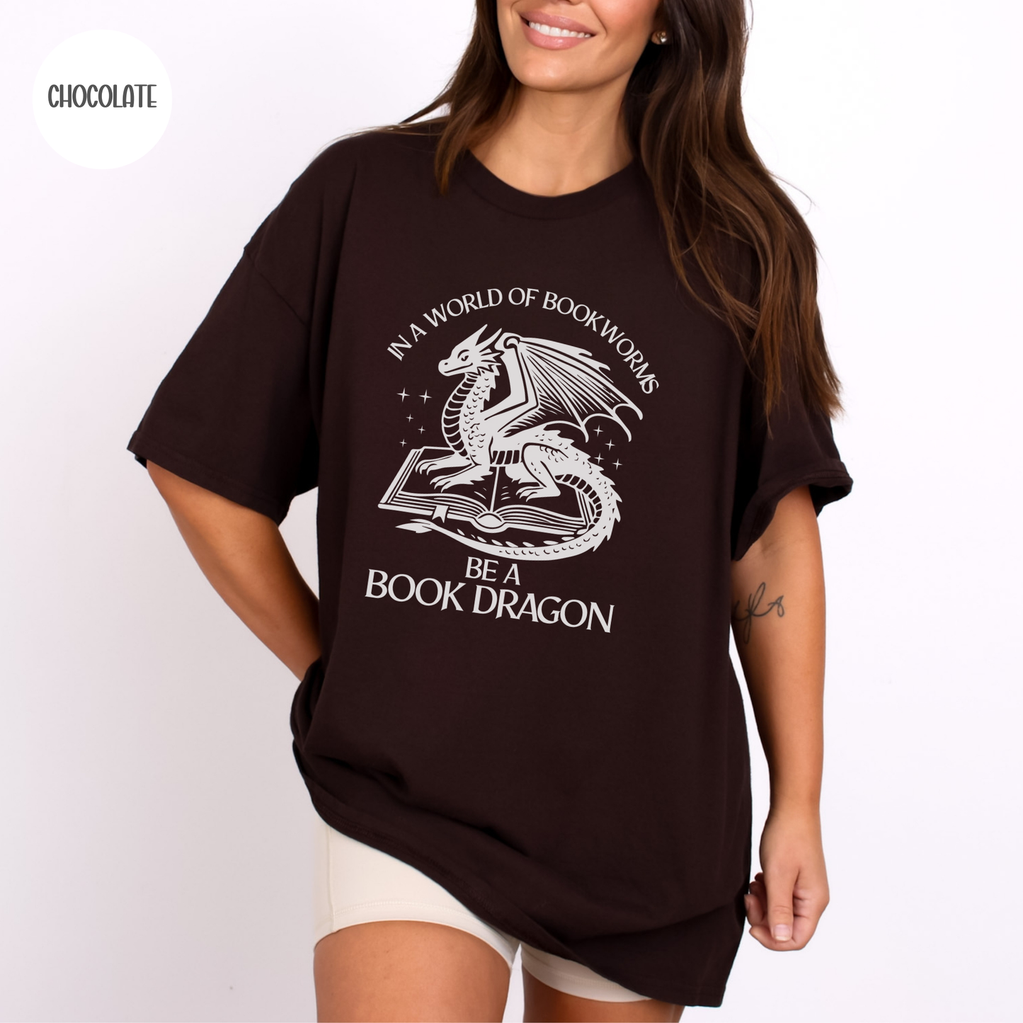 In a World of Bookworms be a Book Dragon T-Shirt