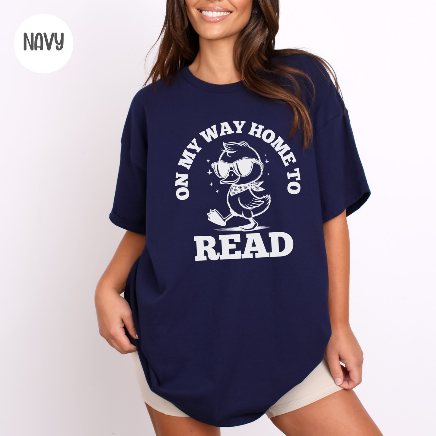 On my Way Home to Read Cool Duck T-Shirt