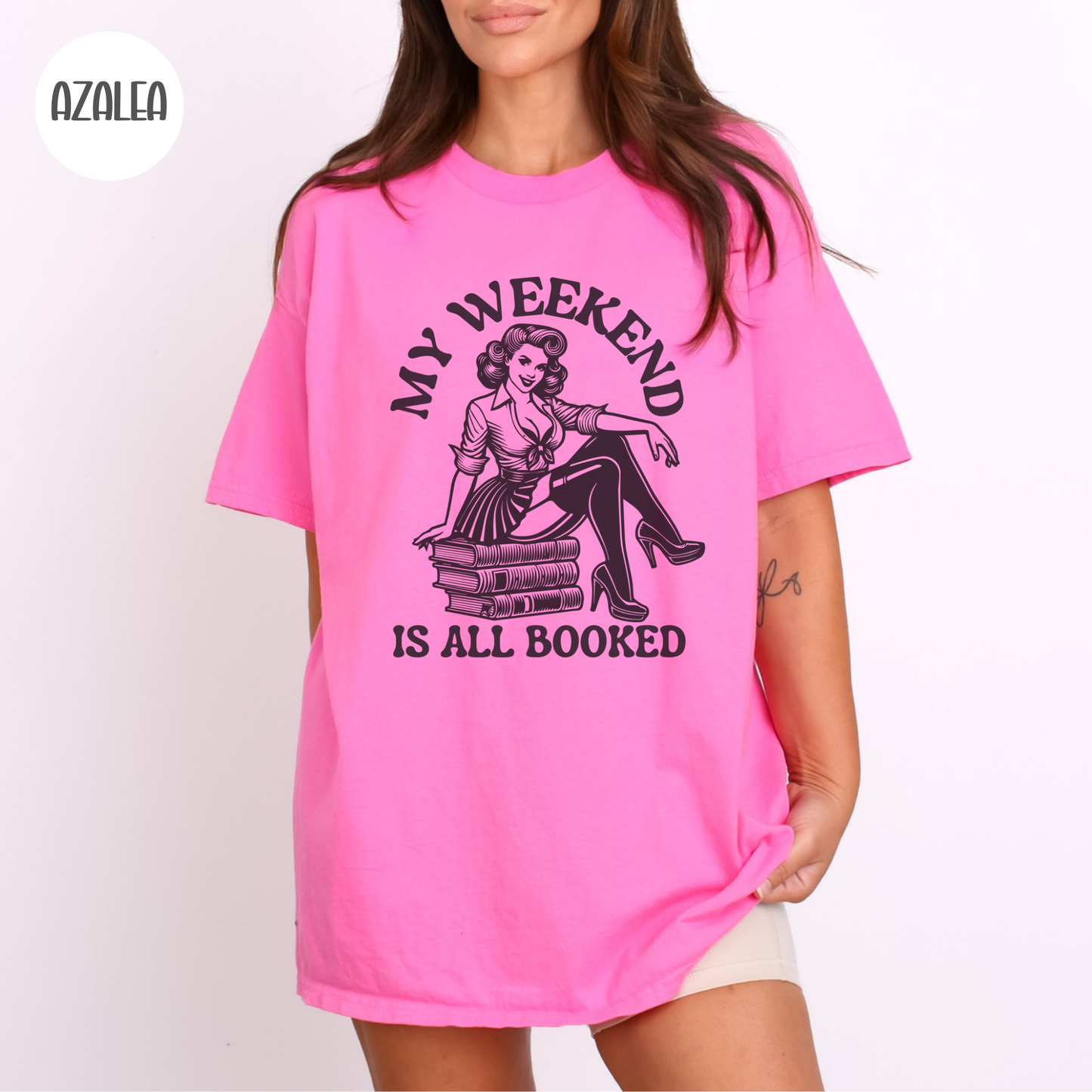 My Weekend is all Booked T-Shirt-Stripeypeach