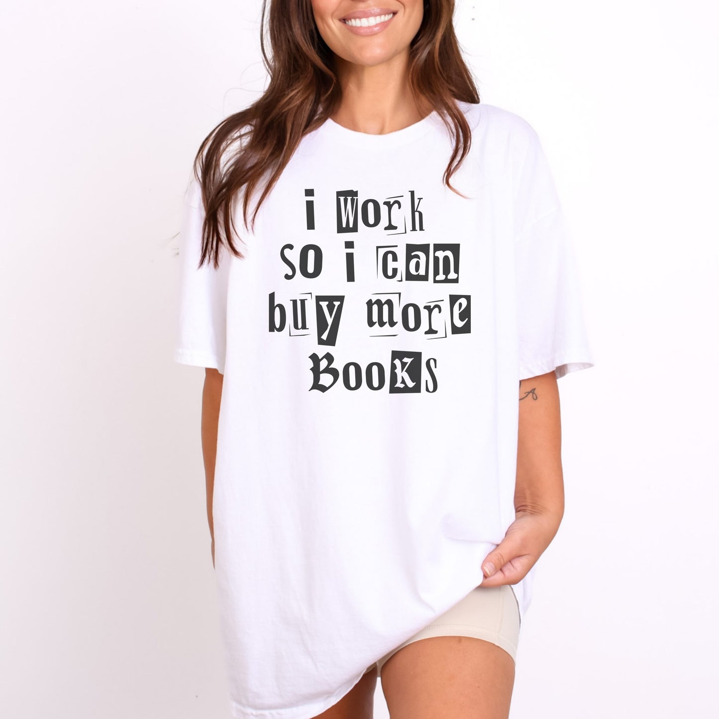 I Work So I Can Buy More Books T-Shirt-Stripeypeach