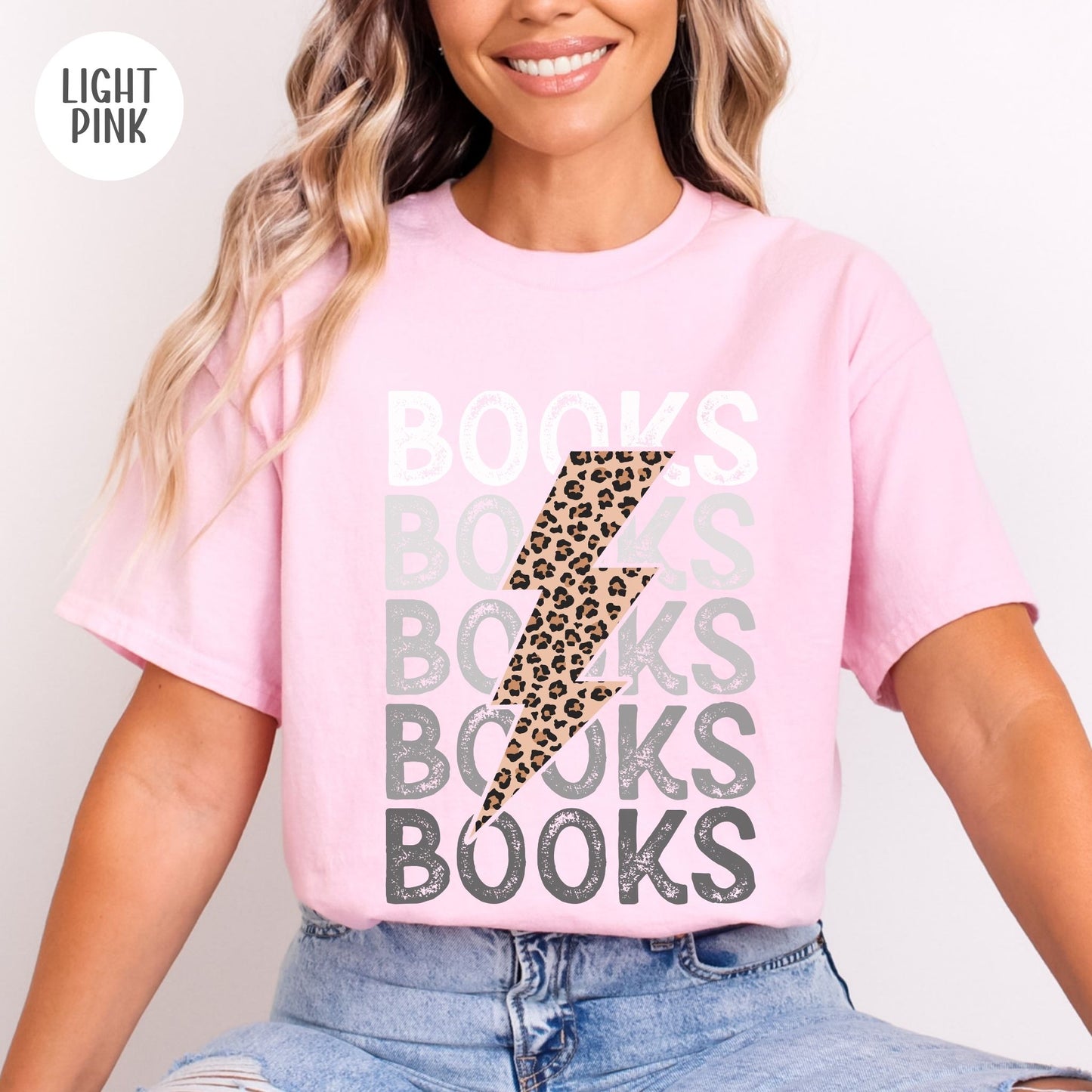 Books Leopard Lightning Bolt T-Shirt