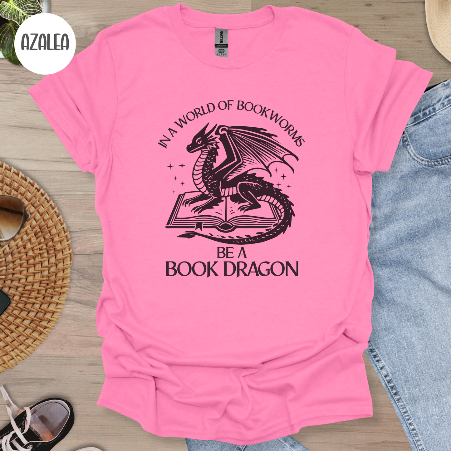 In a World of Bookworms be a Book Dragon T-Shirt