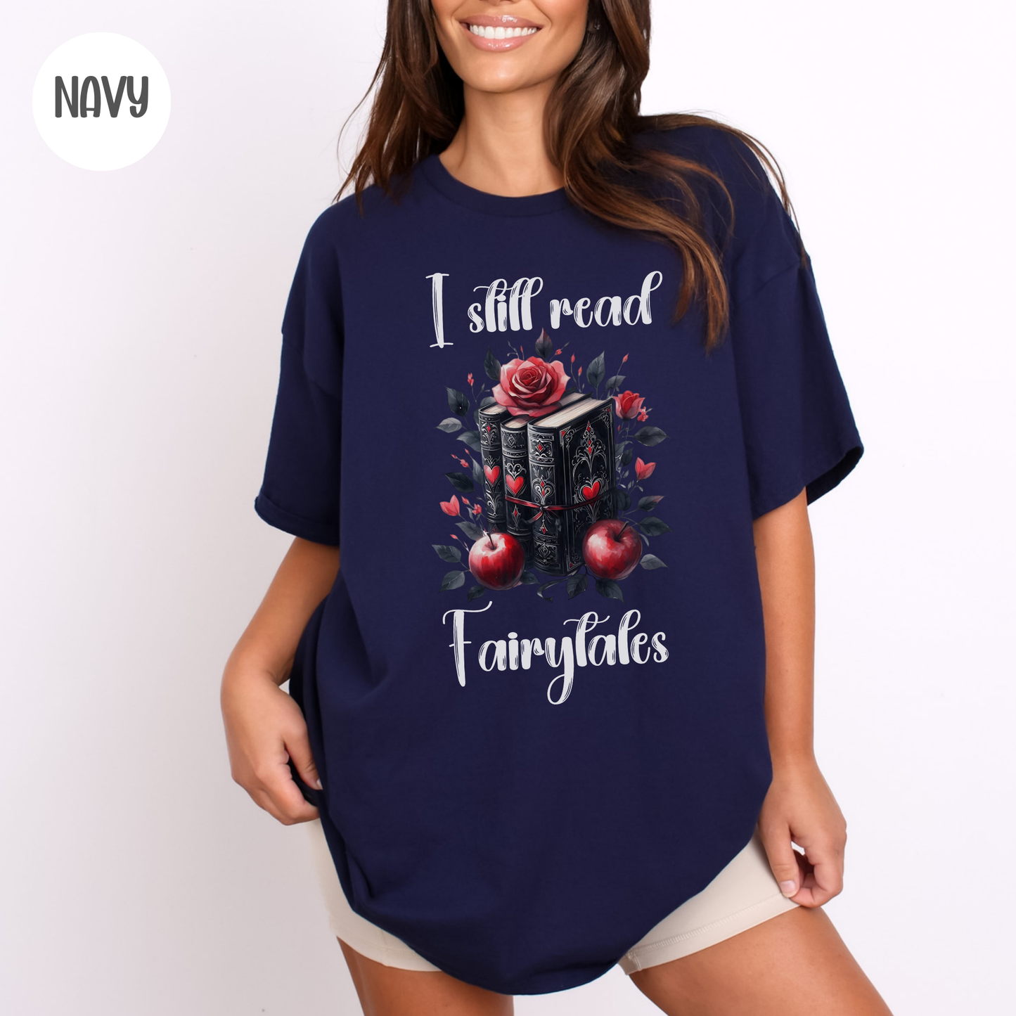 I Still Read Fairytales T-Shirt-Stripeypeach