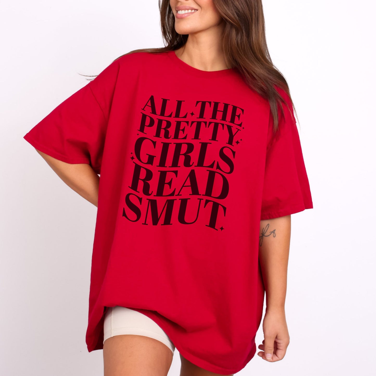 All the Pretty Girls Read Smut T-Shirt-Stripeypeach