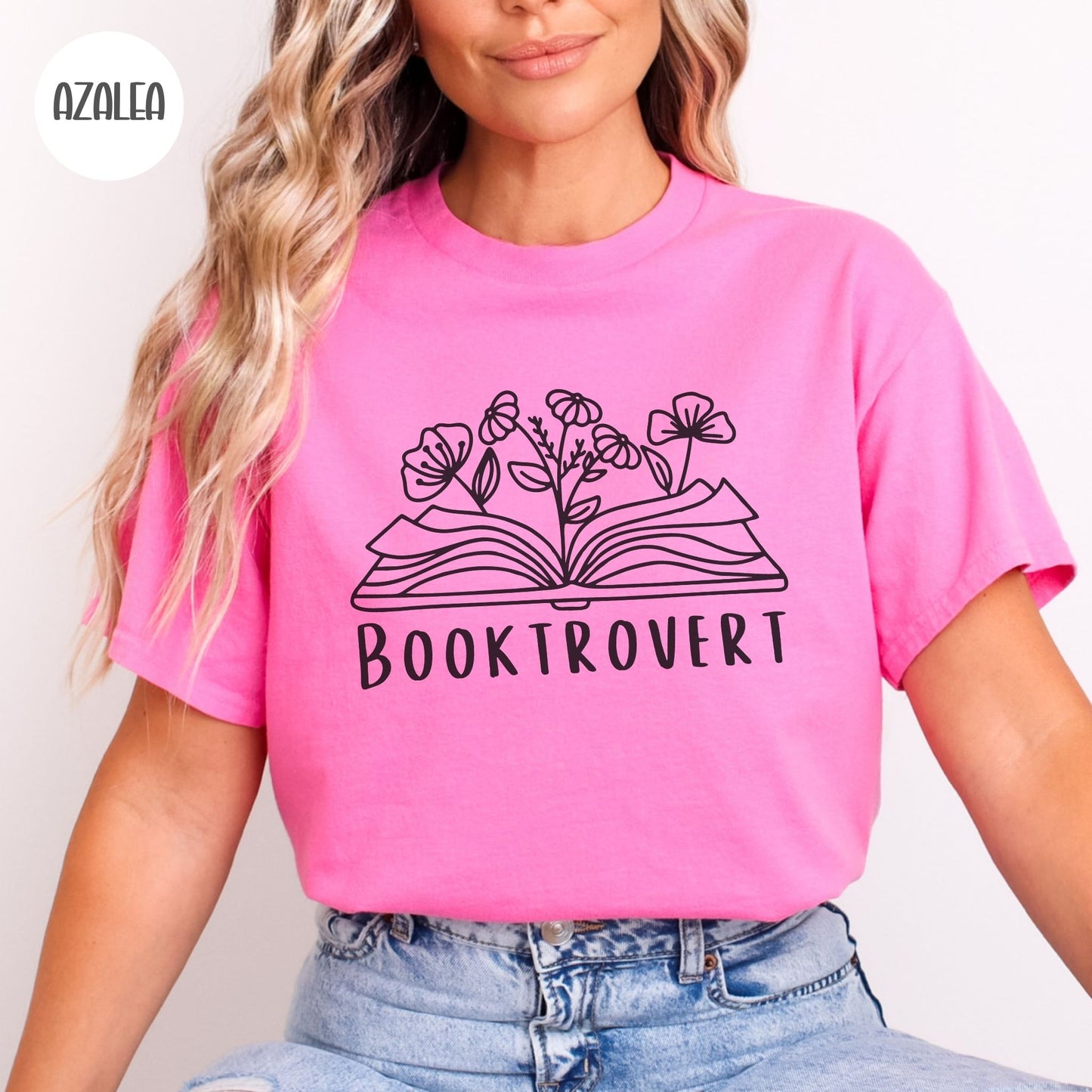 Booktrovert Wildflower T-shirt-Stripeypeach
