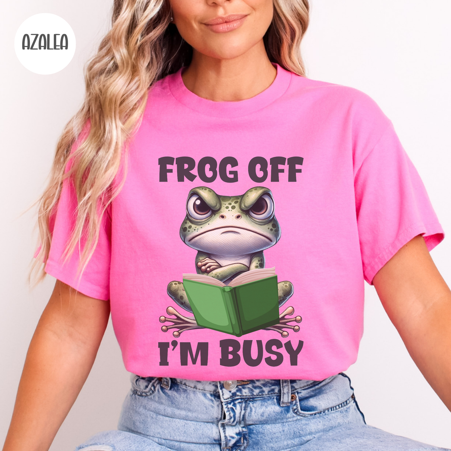 Frog Off I'm Busy T-Shirt-Stripeypeach