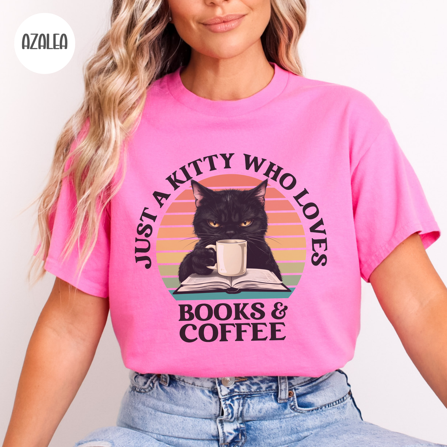 Just a Kitty who Loves Books & Coffee T-Shirt