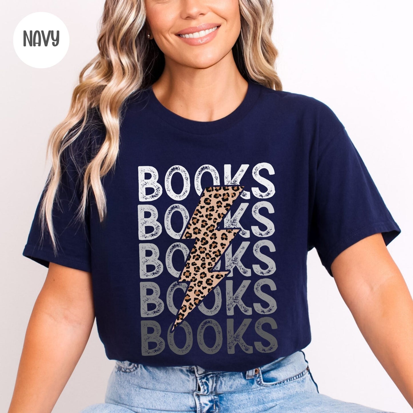 Books Leopard Lightning Bolt T-Shirt