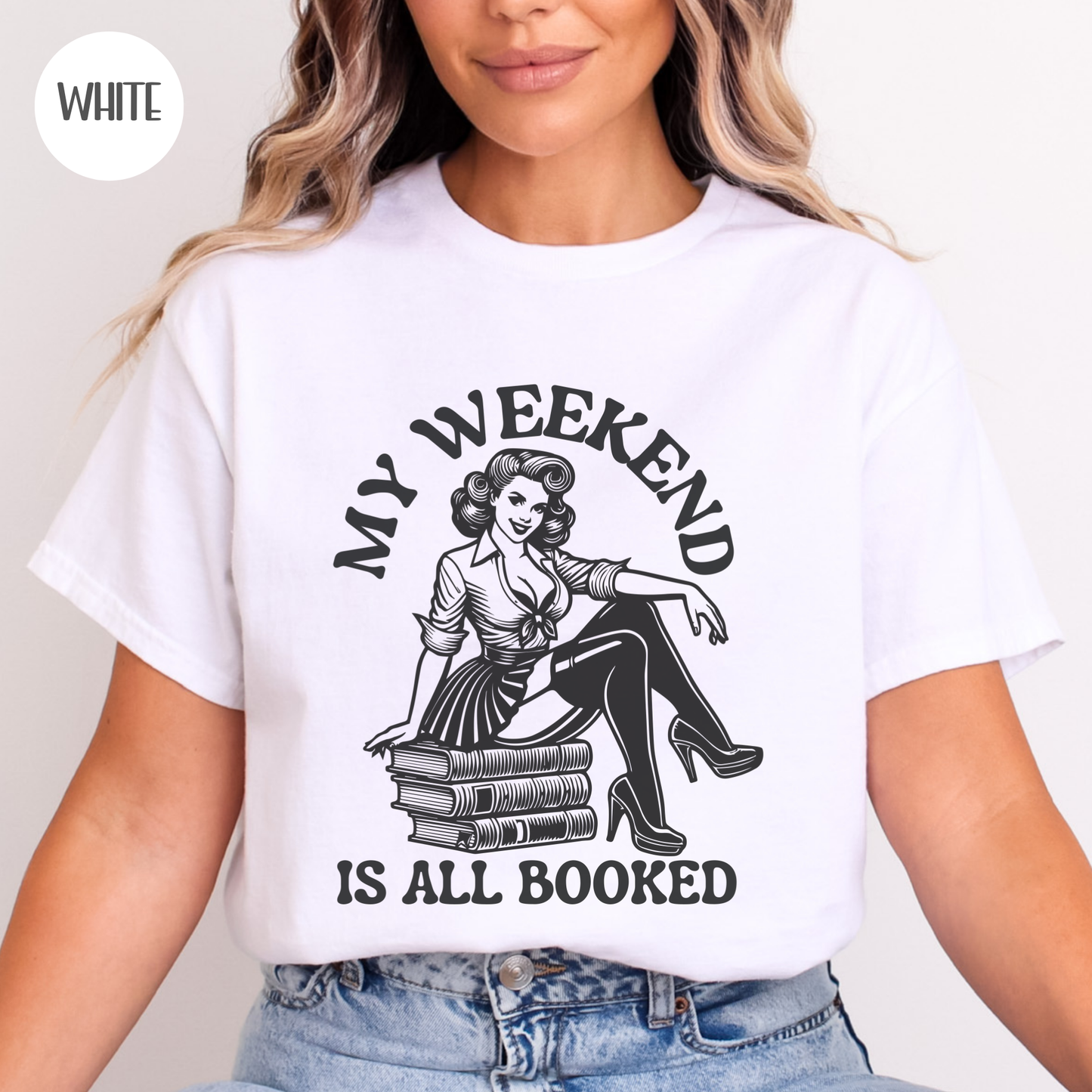My Weekend is all Booked T-Shirt-Stripeypeach