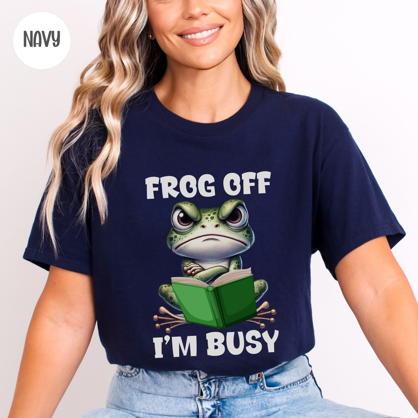 Frog Off I'm Busy T-Shirt-Stripeypeach