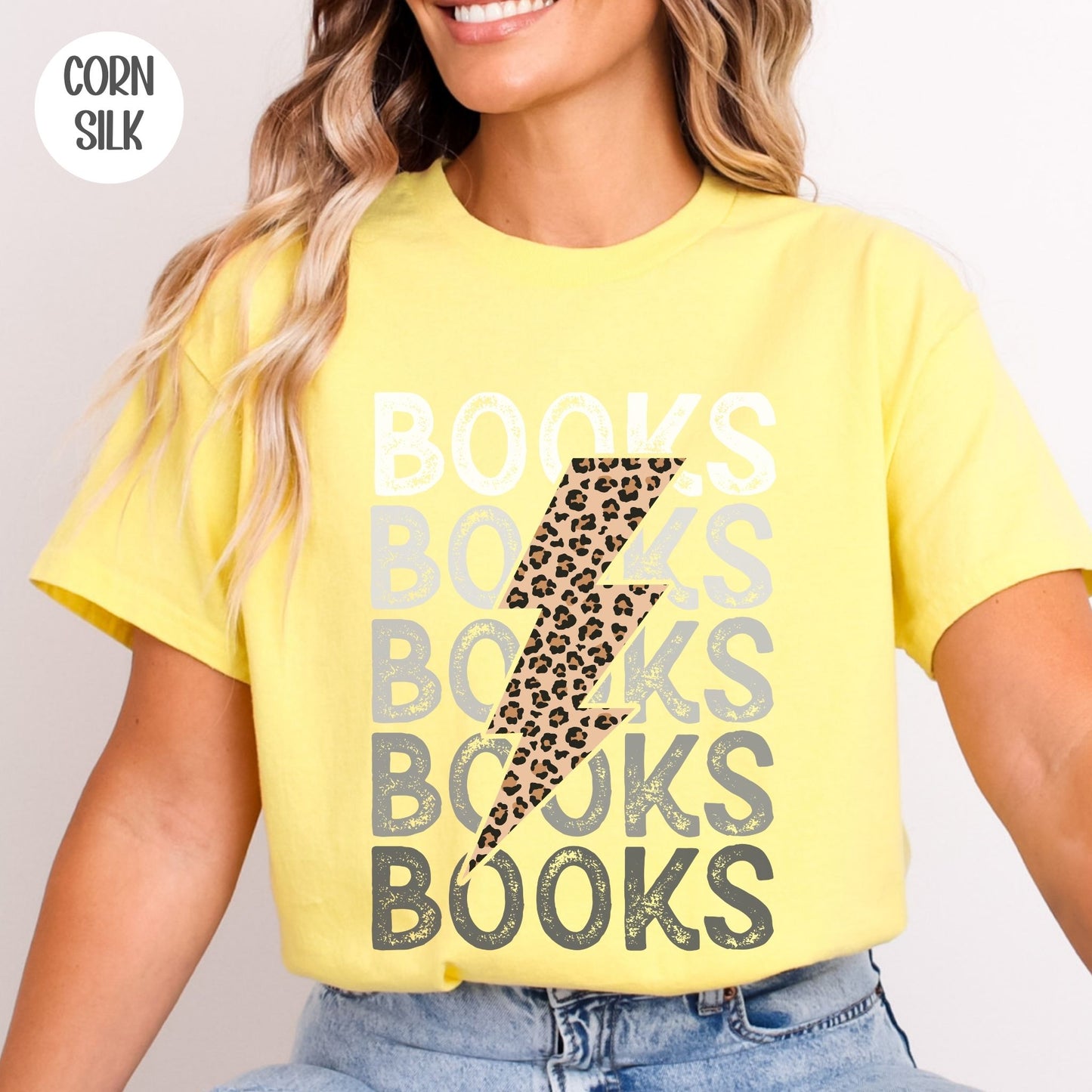 Books Leopard Lightning Bolt T-Shirt