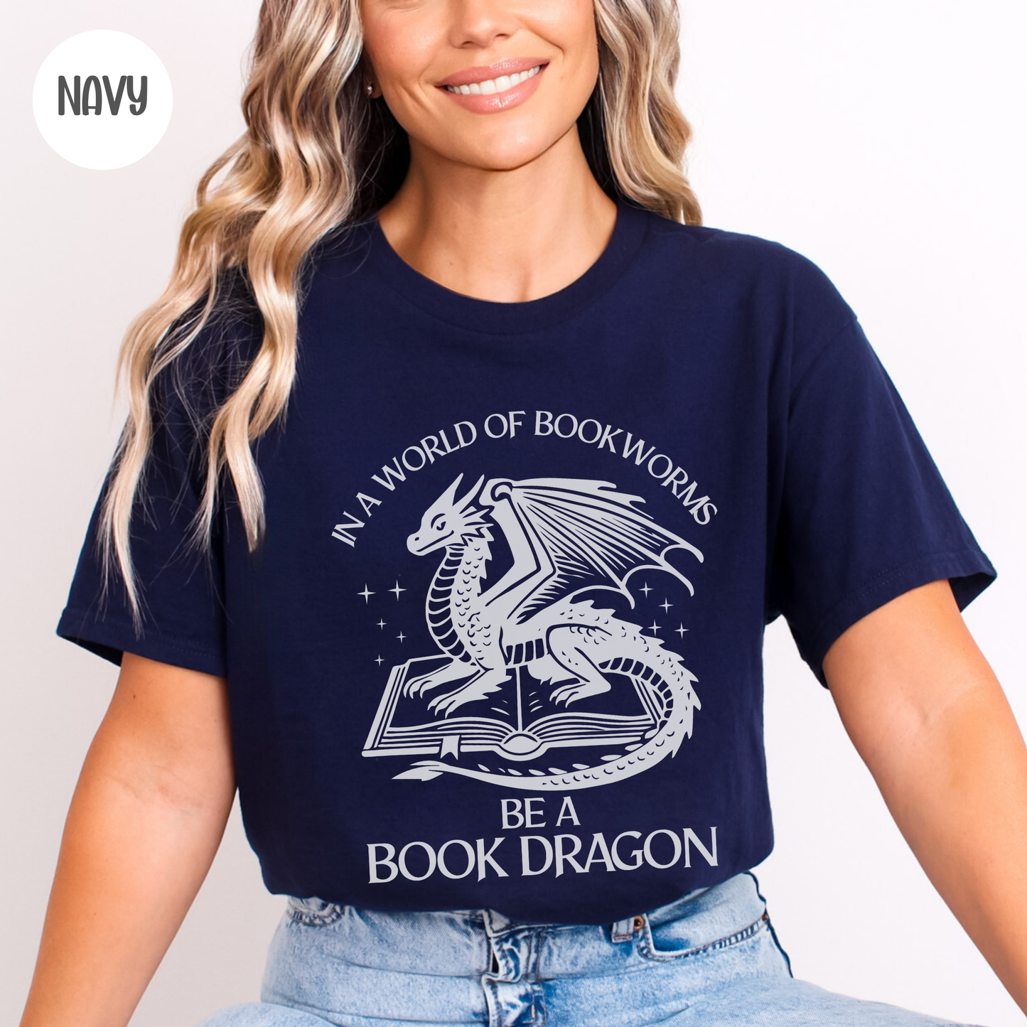 In a World of Bookworms be a Book Dragon T-Shirt