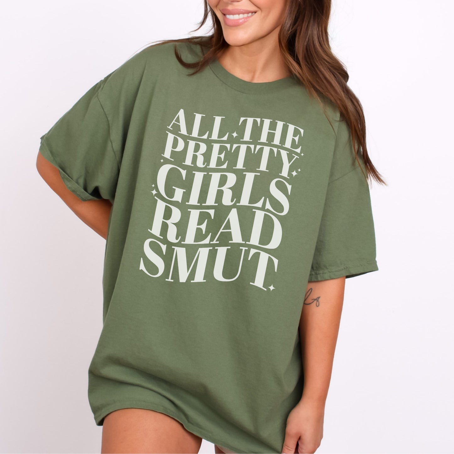 All the Pretty Girls Read Smut T-Shirt-Stripeypeach