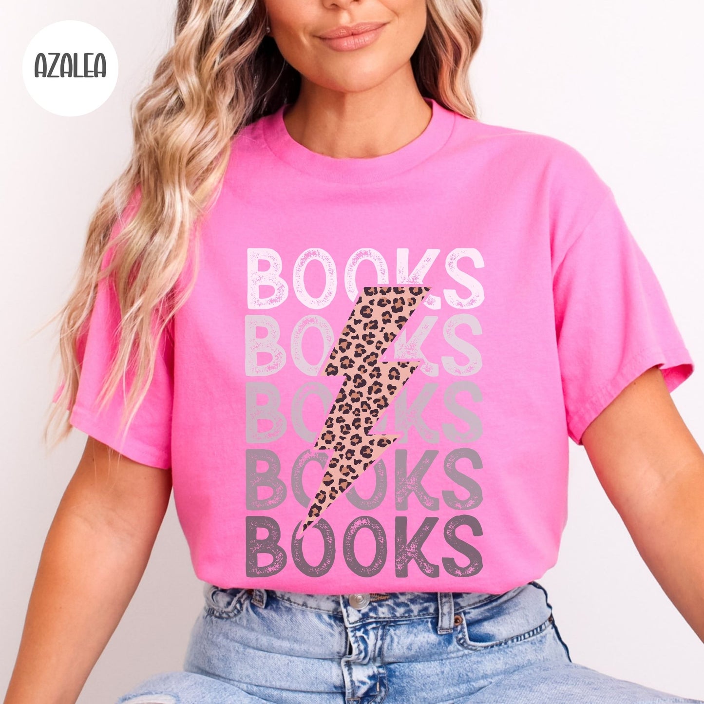 Books Leopard Lightning Bolt T-Shirt