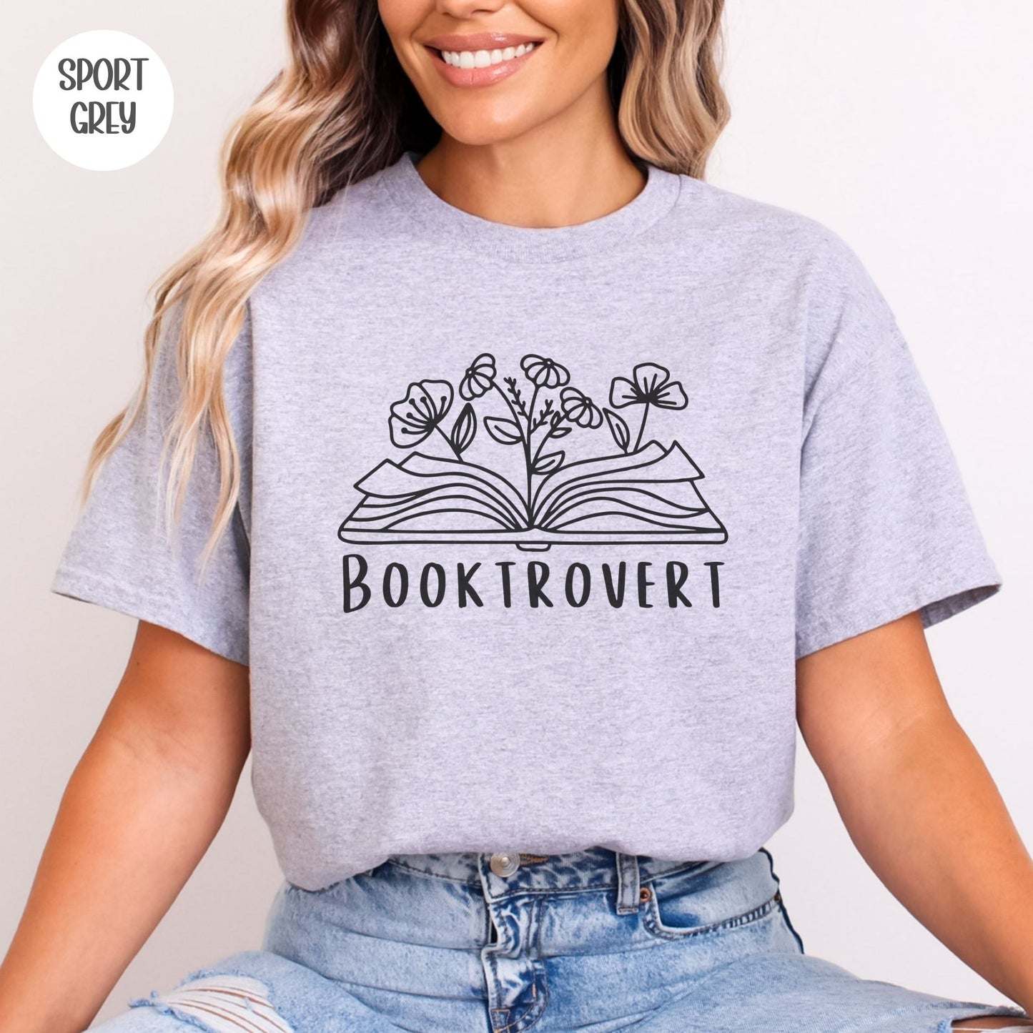 Booktrovert Wildflower T-shirt-Stripeypeach