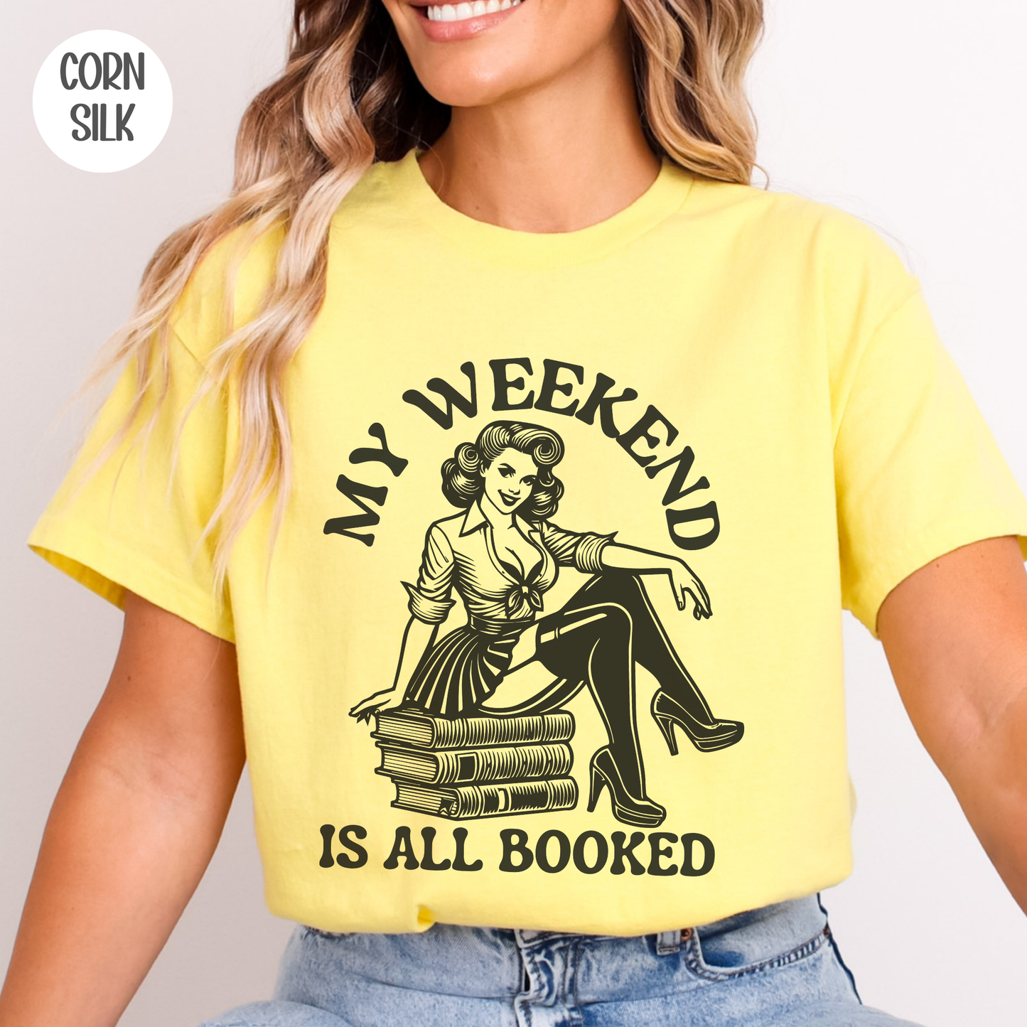 My Weekend is all Booked T-Shirt-Stripeypeach
