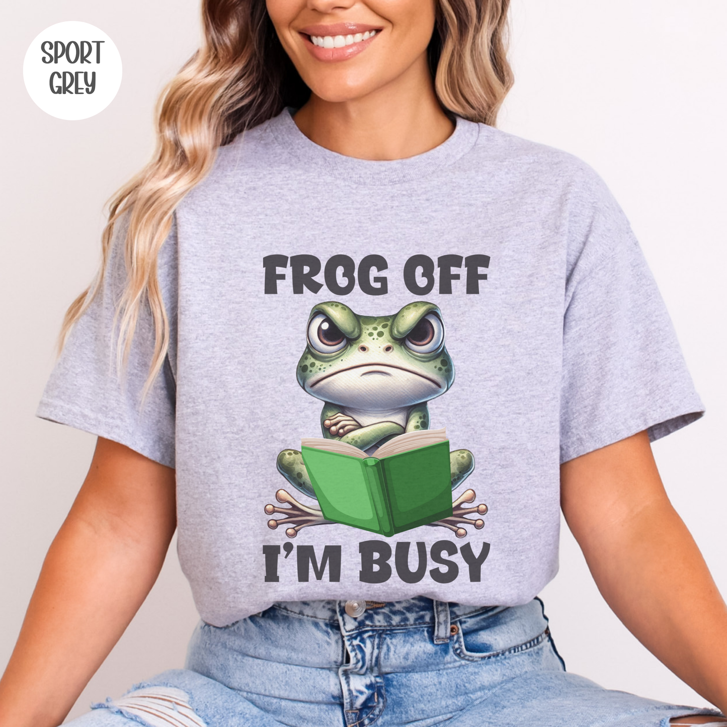 Frog Off I'm Busy T-Shirt-Stripeypeach