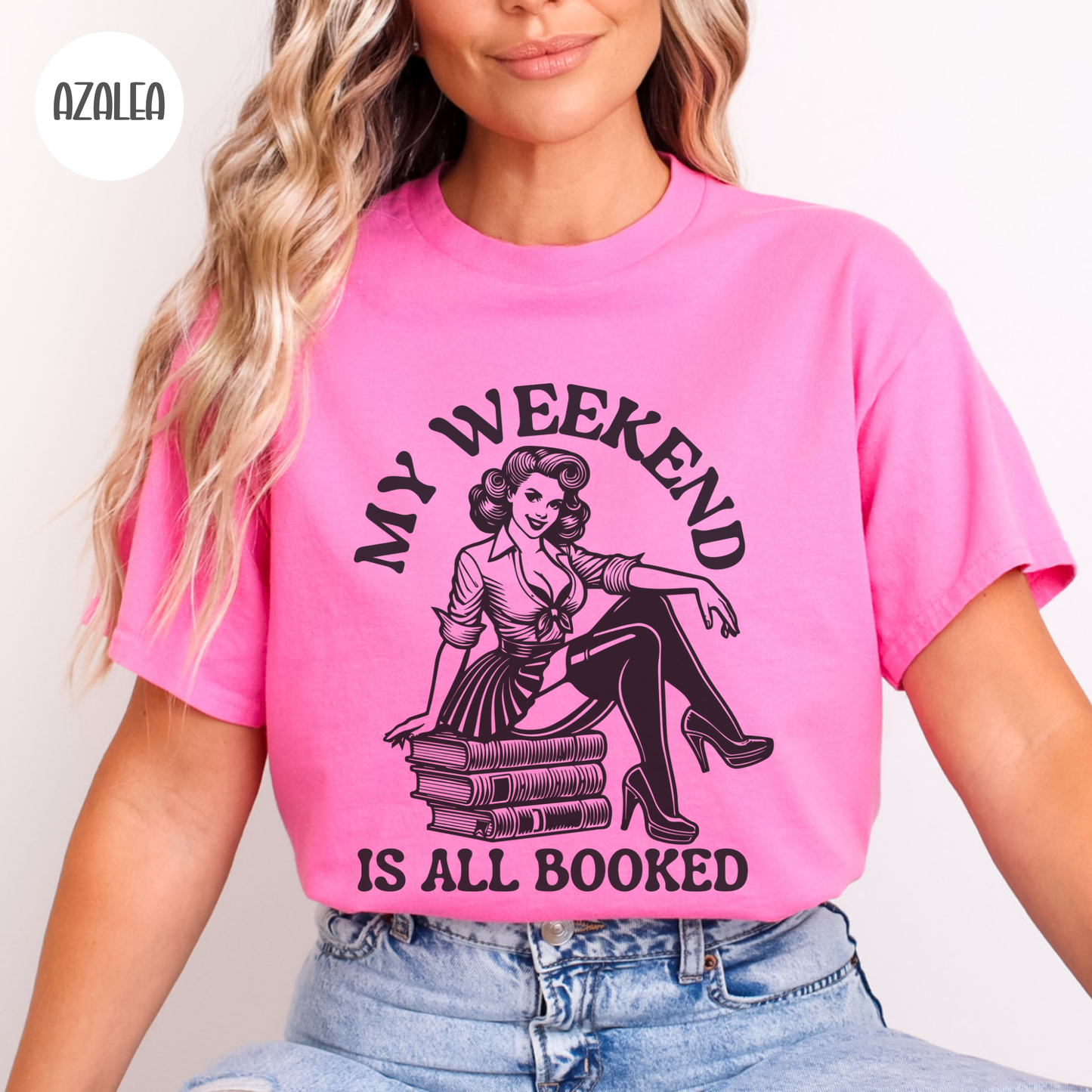 My Weekend is all Booked T-Shirt-Stripeypeach