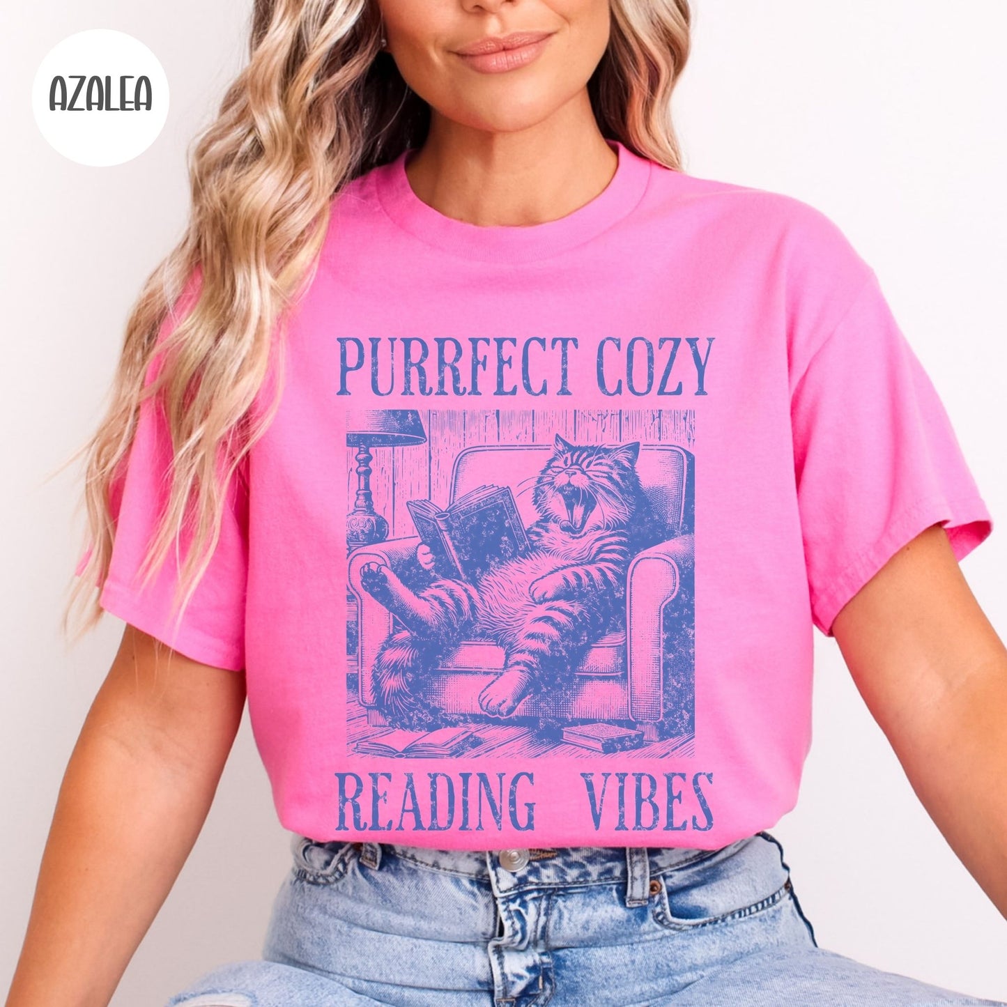 Purrfect Cozy Reading Vibes Cat T-Shirt