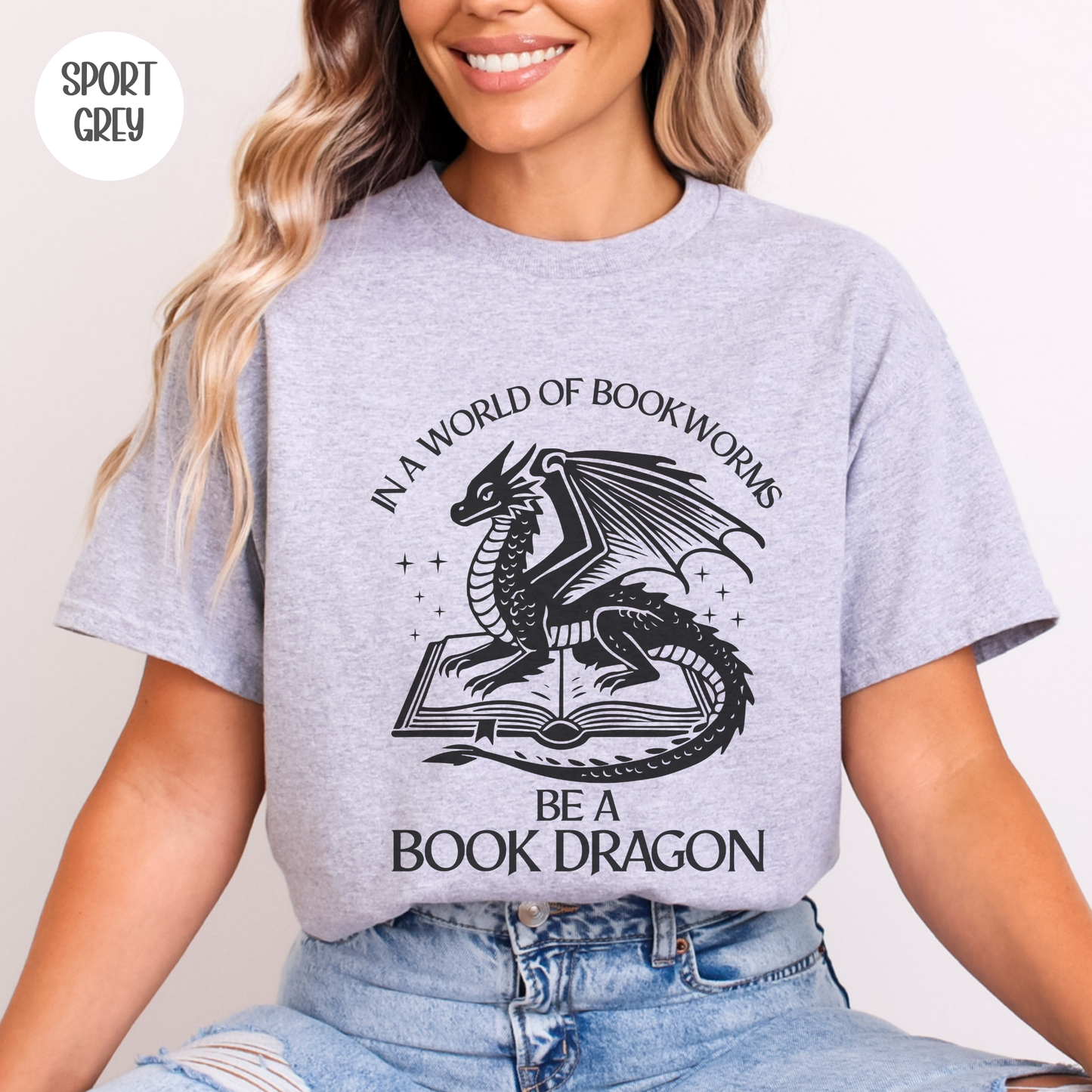 In a World of Bookworms be a Book Dragon T-Shirt