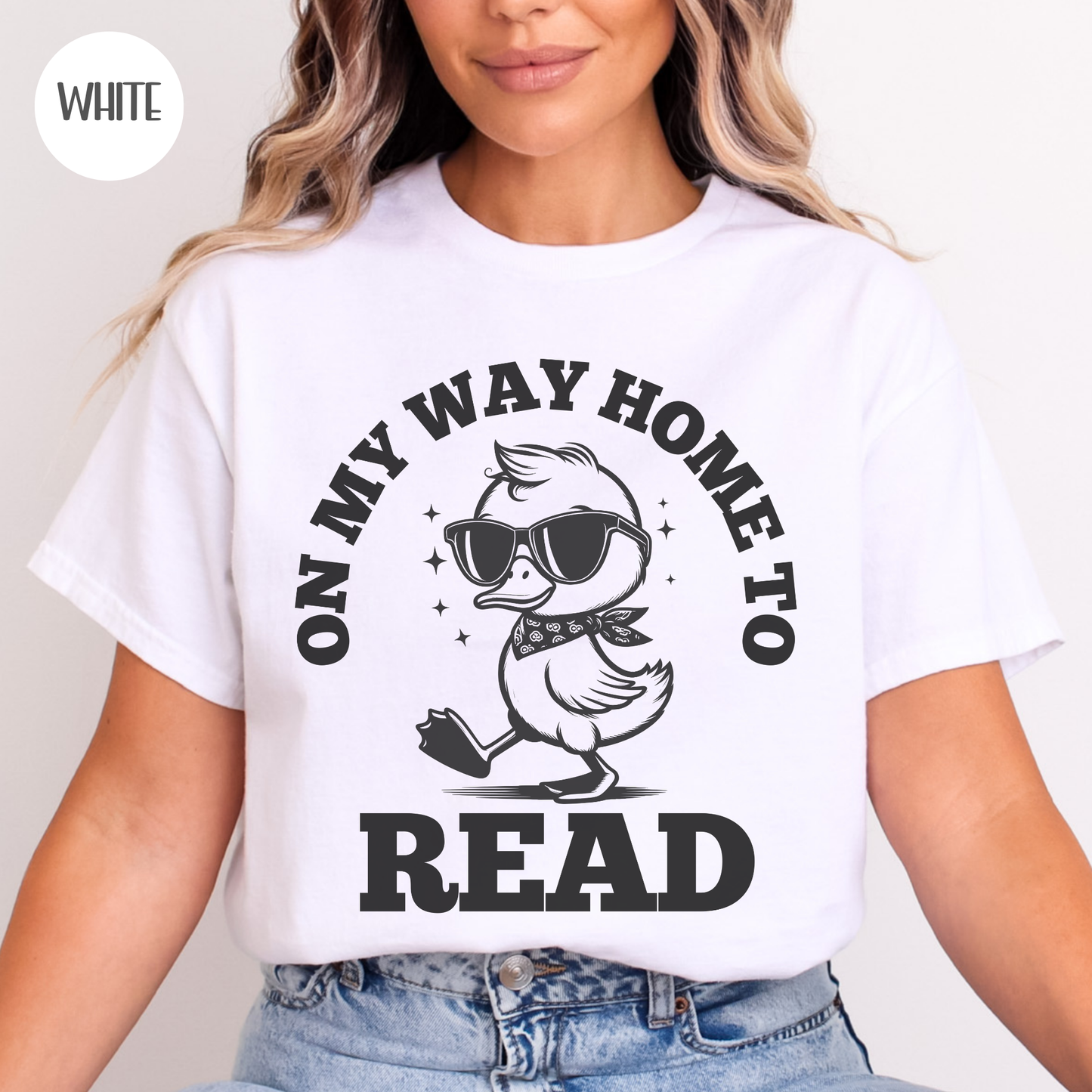 On my Way Home to Read Cool Duck T-Shirt