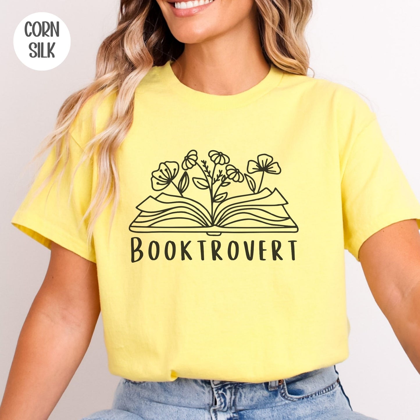 Booktrovert Wildflower T-shirt-Stripeypeach