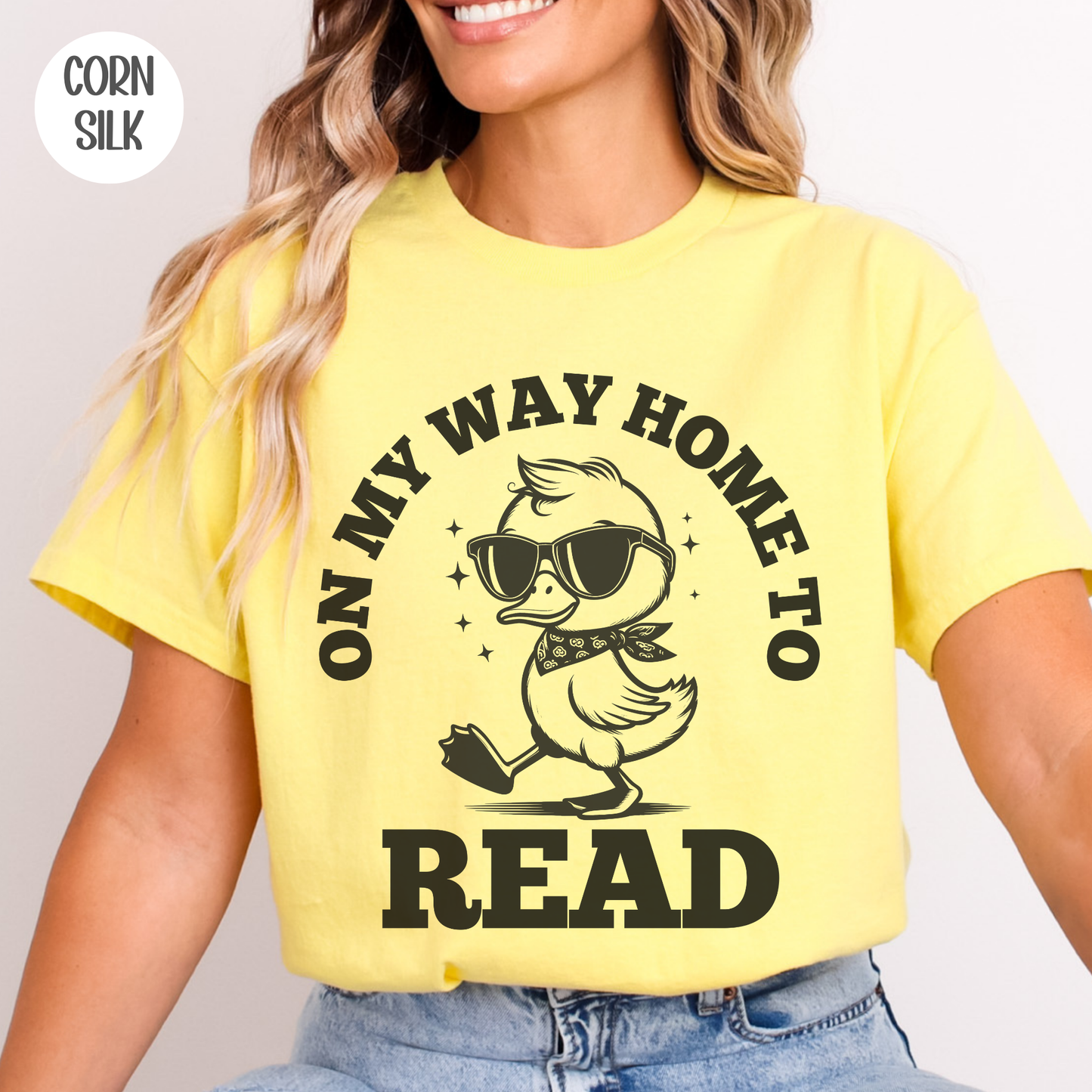 On my Way Home to Read Cool Duck T-Shirt