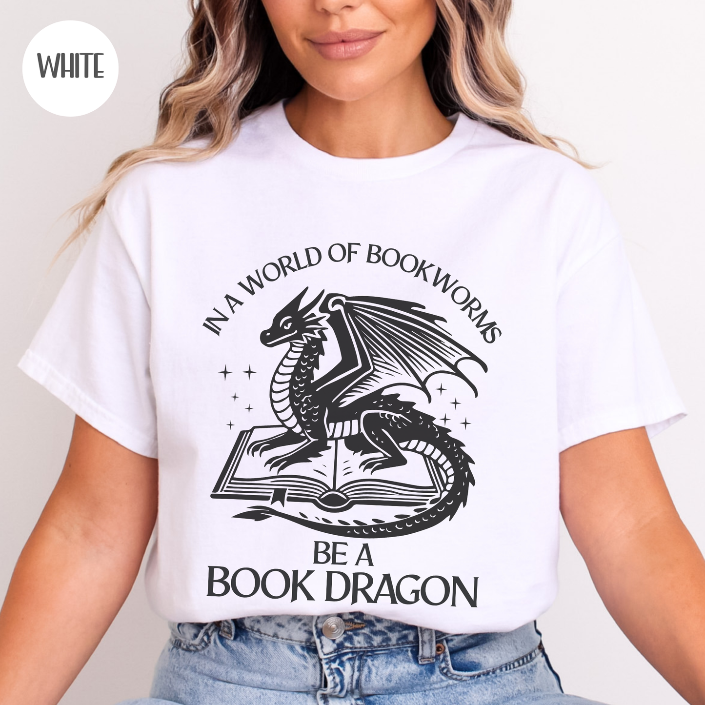 In a World of Bookworms be a Book Dragon T-Shirt