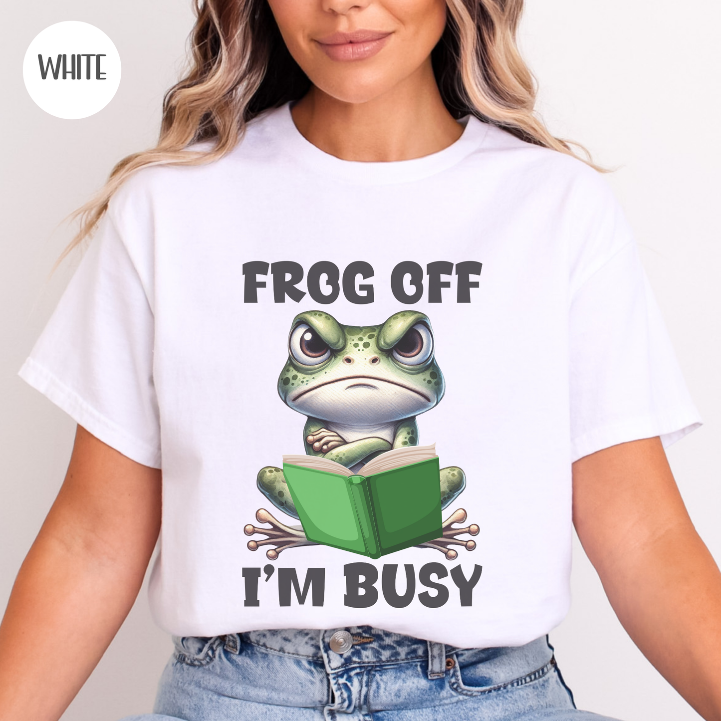 Frog Off I'm Busy T-Shirt-Stripeypeach