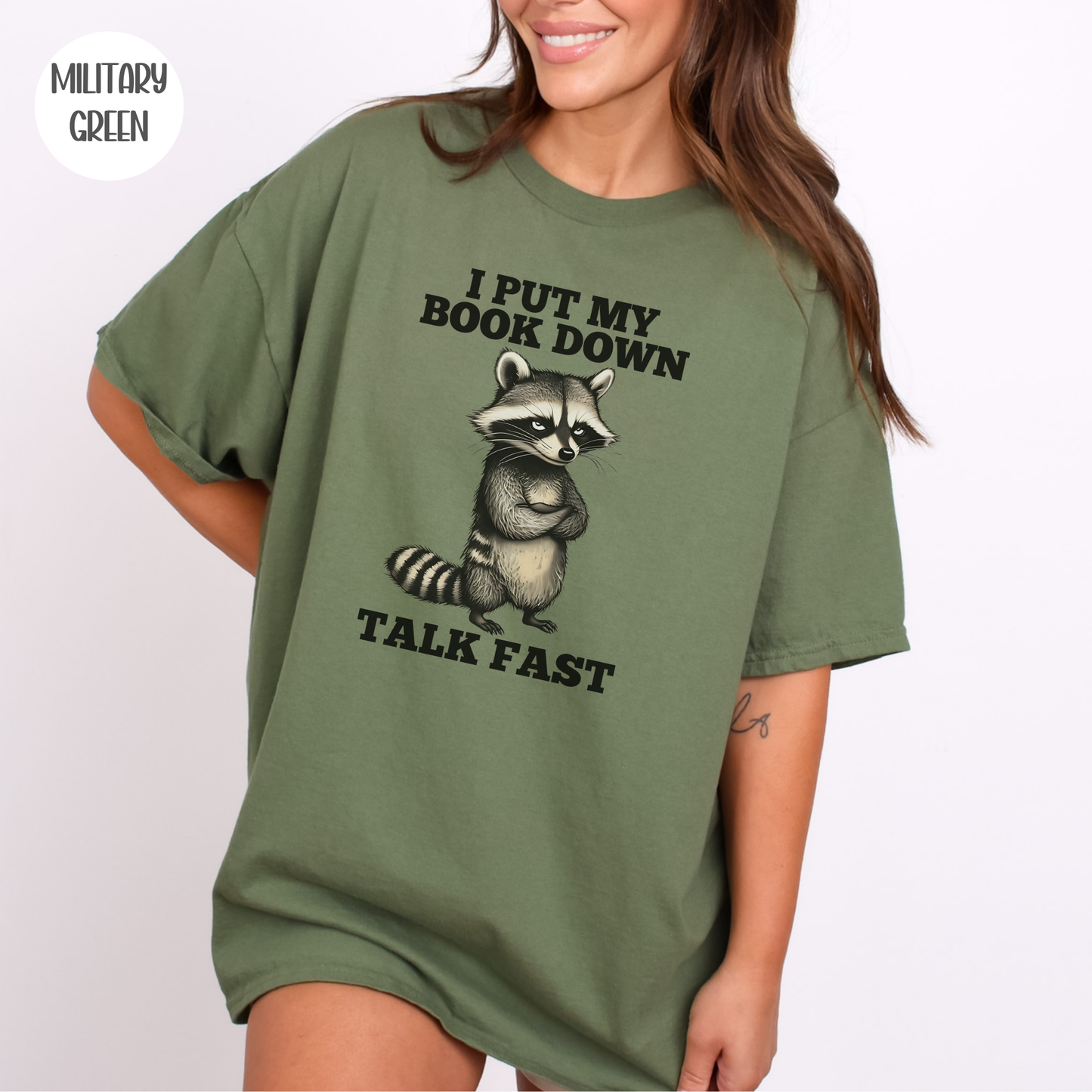 I put my Book Down Funny Raccoon T-Shirt