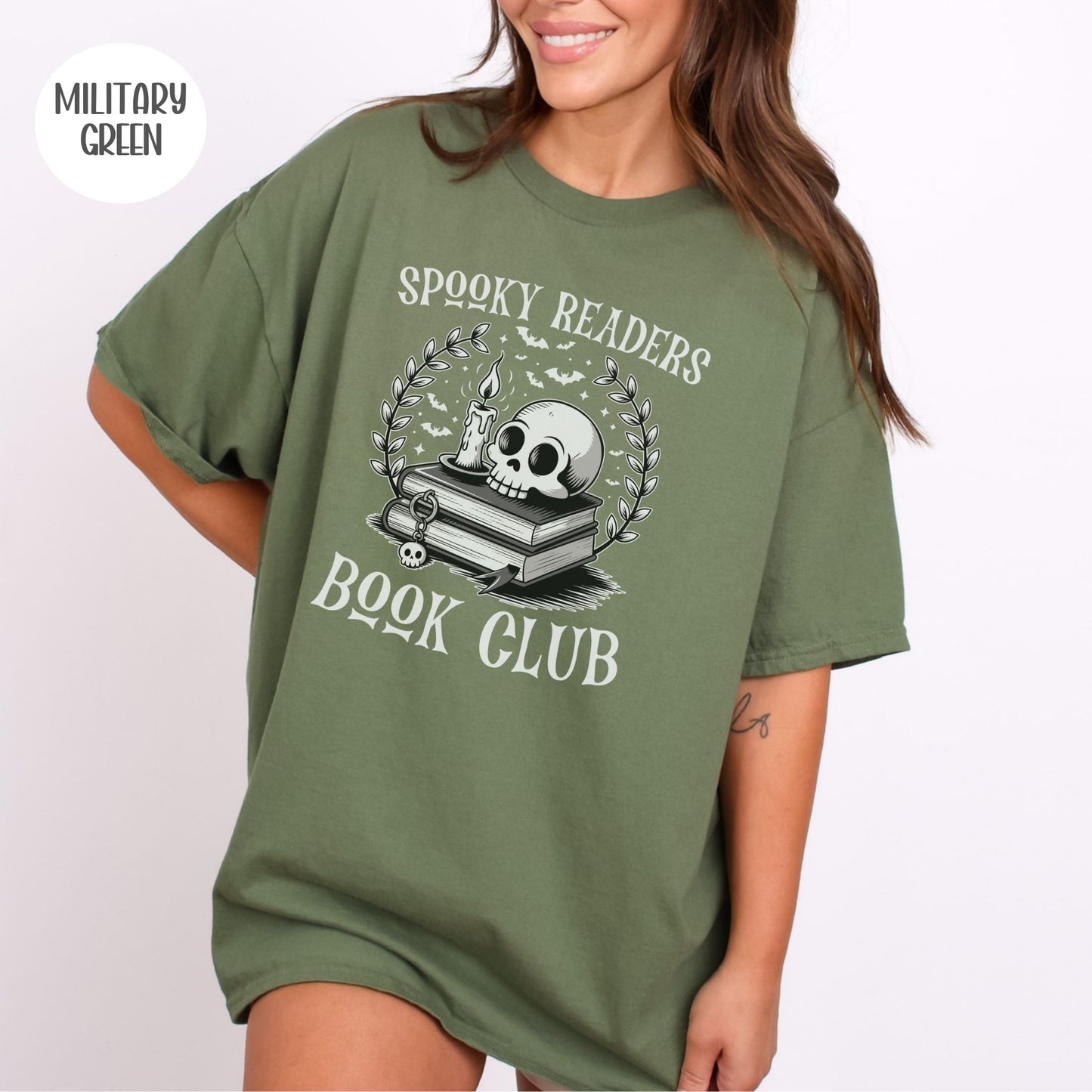 Spooky Readers Book Club T-Shirt-Stripeypeach