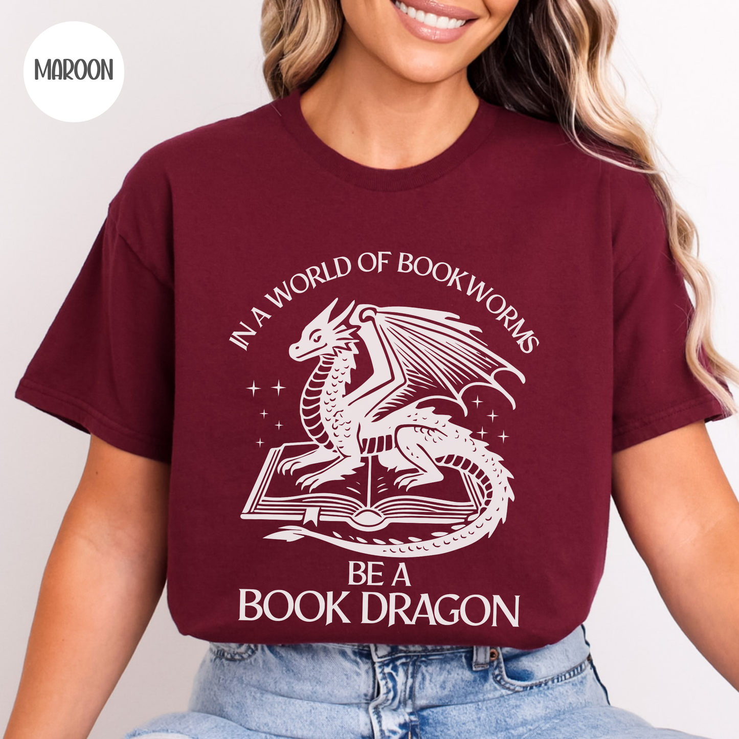 In a World of Bookworms be a Book Dragon T-Shirt